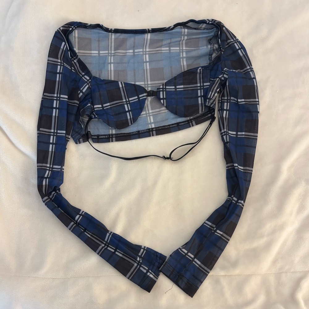 Plaid Sheer Micro-Top